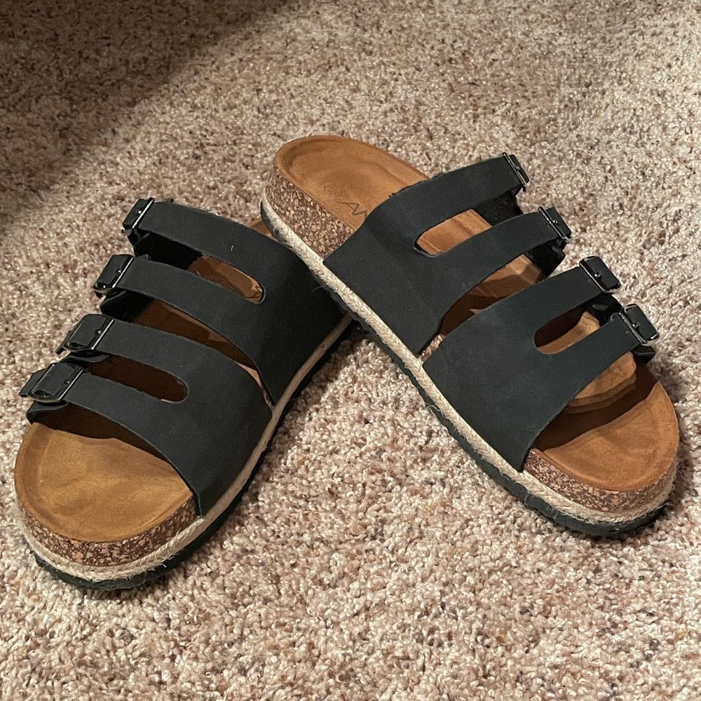 Flatform Footbed Espadrille Slides